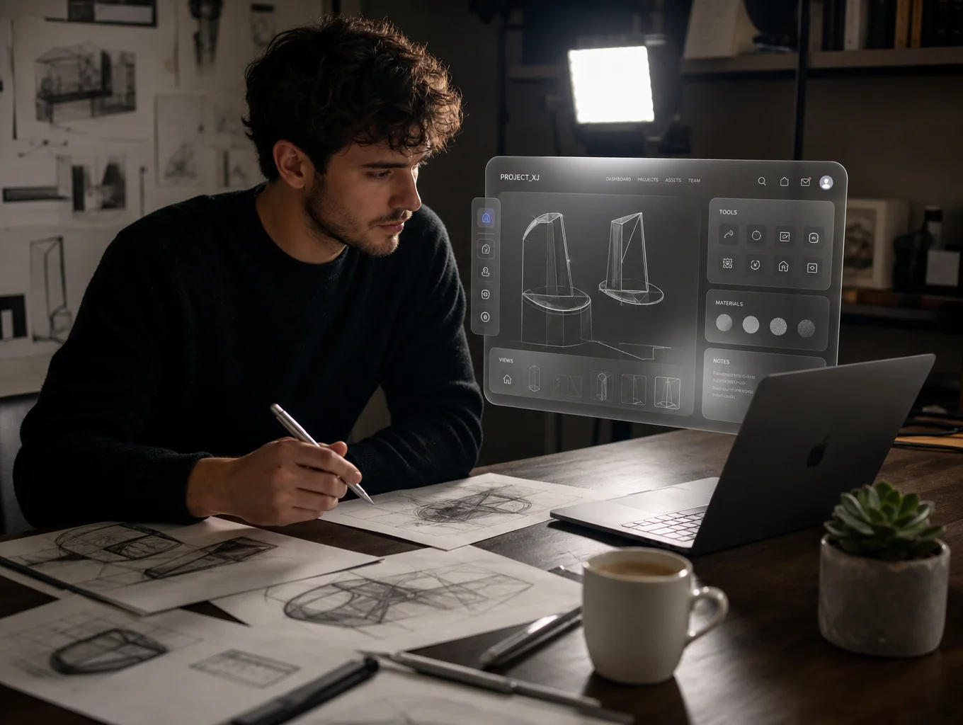 Designer actively updating a client website on a modern workstation