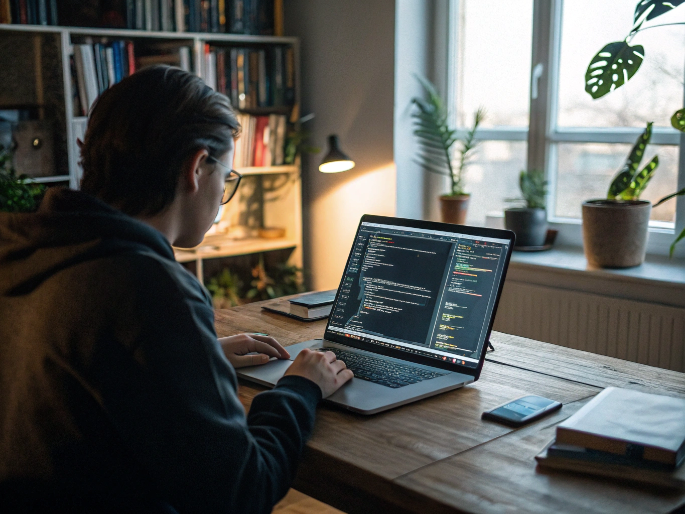 Web developer performing site maintenance